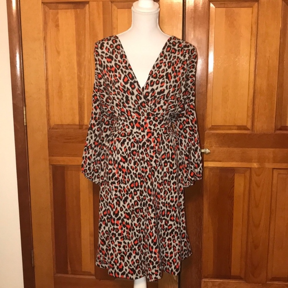 NWOT Long Sleeve Leopard Print Dress